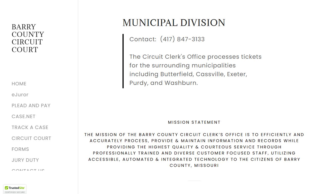 Barry County Circuit Court municipal division ticket processing